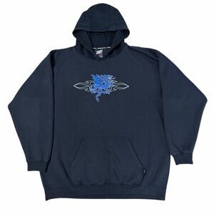 Top Heavy Dragon Tribal Hooded Sweatshirt Men’s XL Navy Y2K Streetwear Hip Hop